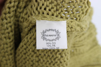 Green Cotton Blend Knitted Sleeveless Sweater PINK MEMORIES