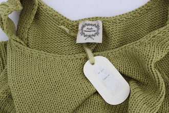 Green Cotton Blend Knitted Sleeveless Sweater PINK MEMORIES