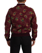 Red Peacock Polyester Stretch Full Zip Jacket Dolce & Gabbana