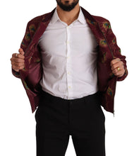 Red Peacock Polyester Stretch Full Zip Jacket Dolce & Gabbana
