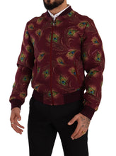 Red Peacock Polyester Stretch Full Zip Jacket Dolce & Gabbana