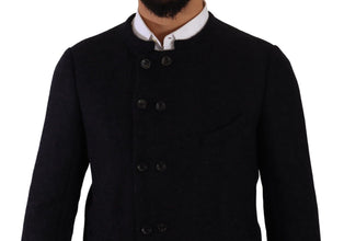 Gray Alpaca Button Down Men Coat Jacket Dolce & Gabbana