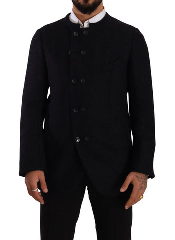 Gray Alpaca Button Down Men Coat Jacket Dolce & Gabbana