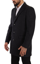 Dark Gray Wool Over Trench Coat Men Jacket Dolce & Gabbana