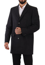 Dark Gray Wool Over Trench Coat Men Jacket Dolce & Gabbana
