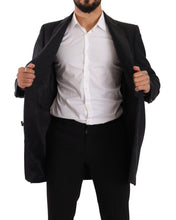 Dark Gray Wool Over Trench Coat Men Jacket Dolce & Gabbana