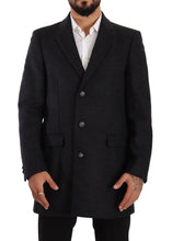 Dark Gray Wool Over Trench Coat Men Jacket Dolce & Gabbana