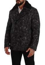 Black Wool Double Breasted Coat Men Jacket Dolce & Gabbana