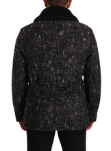 Black Wool Double Breasted Coat Men Jacket Dolce & Gabbana
