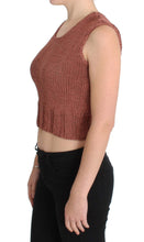 Red Cotton Blend Knitted Sleeveless Sweater PINK MEMORIES