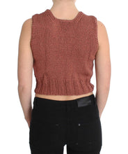 Red Cotton Blend Knitted Sleeveless Sweater PINK MEMORIES