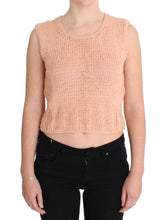 Pink Cotton Blend Knitted Sleeveless Sweater PINK MEMORIES