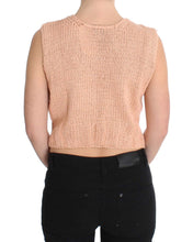 Pink Cotton Blend Knitted Sleeveless Sweater PINK MEMORIES