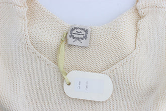 Beige Cotton Blend Knitted Sleeveless Sweater PINK MEMORIES
