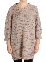 Beige Wool Blend Knitted Oversize Sweater PINK MEMORIES