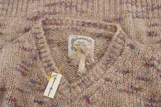 Beige Wool Blend Knitted Oversize Sweater PINK MEMORIES