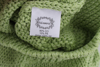 Green Cotton Blend Knitted Sweater PINK MEMORIES