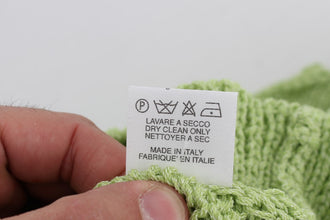 Green Cotton Blend Knitted Sweater PINK MEMORIES