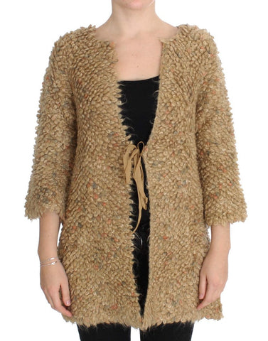 Beige Wool Blend Cape Sweater PINK MEMORIES