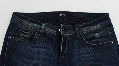 Blue Wash Cotton Slim Fit Skinny Jeans Costume National