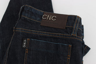 Blue Cotton Stretch Slim Fit Jeans Costume National