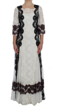 White Floral Lace Full Length Gown Dress Dolce & Gabbana