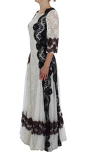White Floral Lace Full Length Gown Dress Dolce & Gabbana
