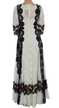 White Floral Lace Full Length Gown Dress Dolce & Gabbana