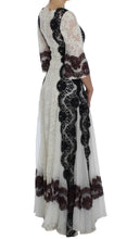 White Floral Lace Full Length Gown Dress Dolce & Gabbana