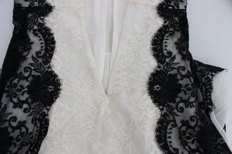 White Floral Lace Full Length Gown Dress Dolce & Gabbana