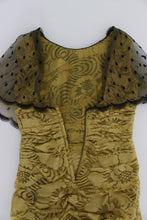 Yellow Black Floral Lace Ricamo Gown Dress Dolce & Gabbana