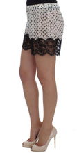 White Black Floral Lace Silk Sleepwear Shorts Dolce & Gabbana