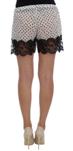 White Black Floral Lace Silk Sleepwear Shorts Dolce & Gabbana