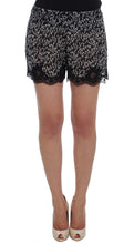 Black White Floral Lace Silk Sleepwear Shorts Dolce & Gabbana