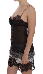 Black Silk Lace Babydoll Lingerie Top Dolce & Gabbana