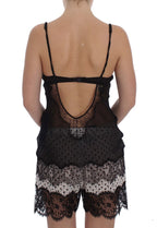 Black Silk Lace Babydoll Lingerie Top Dolce & Gabbana