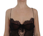 Black Silk Lace Babydoll Lingerie Top Dolce & Gabbana