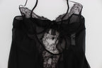 Black Silk Lace Babydoll Lingerie Top Dolce & Gabbana