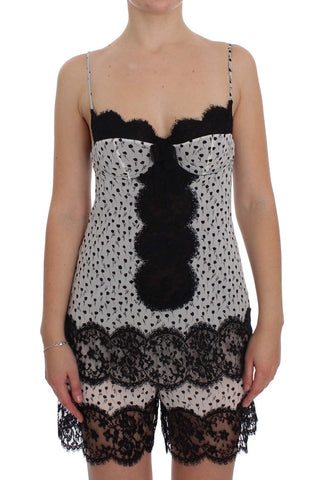 Black Silk Lace Babydoll Lingerie Top Dolce & Gabbana