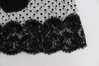 Black Silk Lace Babydoll Lingerie Top Dolce & Gabbana