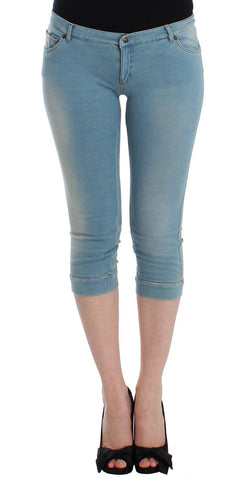 Blue Capri Pants Cropped Jeans Ermanno Scervino
