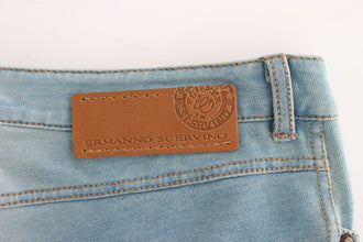 Blue Capri Pants Cropped Jeans Ermanno Scervino