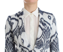 Blue White Blazer Suit Jacket Christian Pellizzari