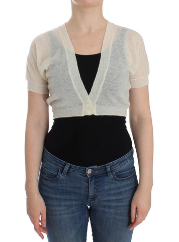 White Wool Cardigan Sweater Ermanno Scervino