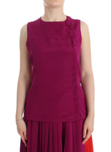 Purple Silk Sleeveless Blouse Top Barbara Casasola