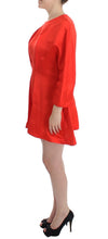 Red Mini Linen 3/4 Sleeve Sheath Dress Fyodor Golan
