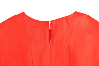 Red Mini Linen 3/4 Sleeve Sheath Dress Fyodor Golan