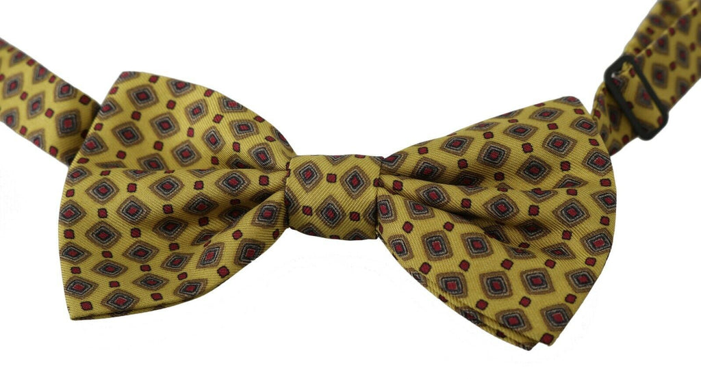 Yellow Pattern Silk Adjustable Neck Tie Dolce & Gabbana