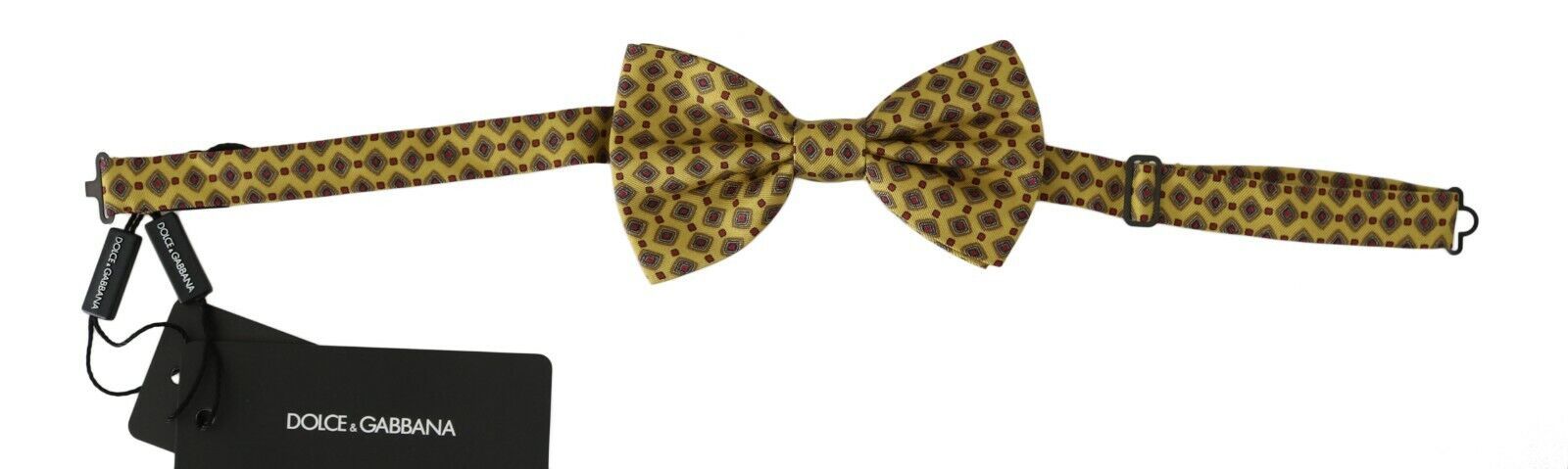 Yellow Pattern Silk Adjustable Neck Tie Dolce & Gabbana