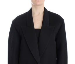 Black Coat Trench Long Draped Jacket Blazer KAALE SUKTAE